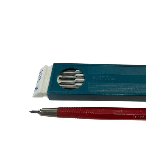 VTG Tacro Italy No 4439 Mechanical Pencils Red w/ Turquoise Refills (9.75 Total) - Picture 3 of 5